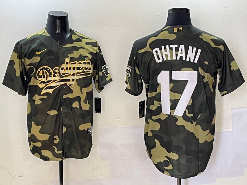 Men Los Angeles Dodgers 17 Ohtani Camo Joint Name 2025 Nike MLB Jersey style 1